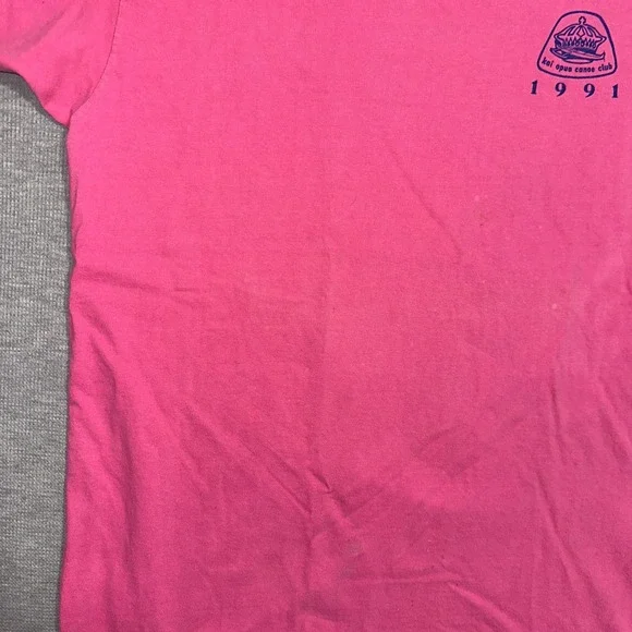 Vintage Hanes Beefy-T Kai Opua Canoe Club Hawaii Shirt Single Stitch Pink XL - Picture 14 of 16